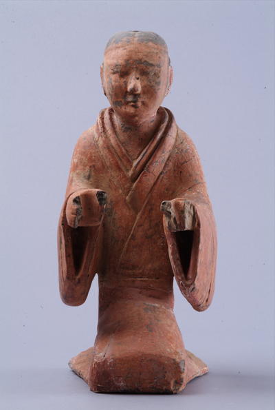 西汉塑衣式彩绘跽坐女俑